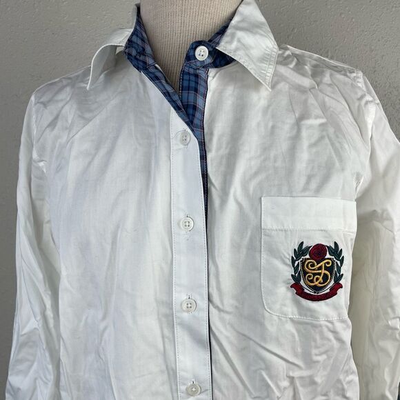 NWT Jessica Simpson White Button Down Shirt Size M - Picture 1 of 10